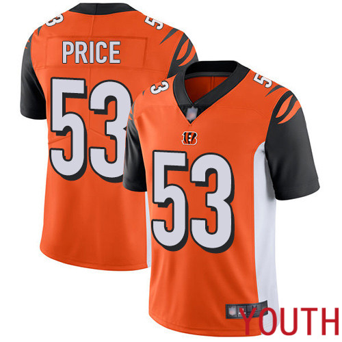 Cincinnati Bengals Limited Orange Youth Billy Price Alternate Jersey NFL Footballl 53 Vapor Untouchable